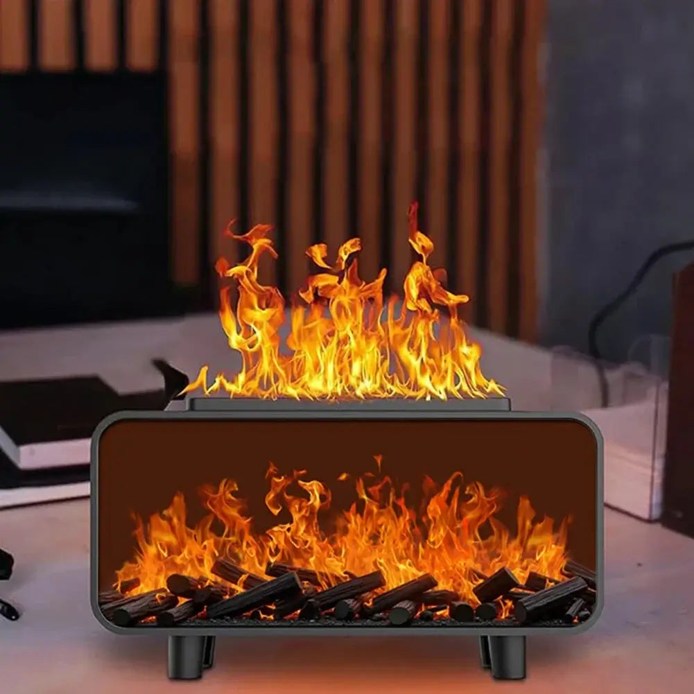 Dyfuzor Ultrasoniczny z Efektem Płomienia 4D • Nawilżacz + Aromaterapia + Magiczna Ozdoba • Podświetlane Kryształy Solne w ogniu.